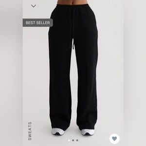 WIDE LEG SWEATPANTS-BLACK MYOUTFITONLINE